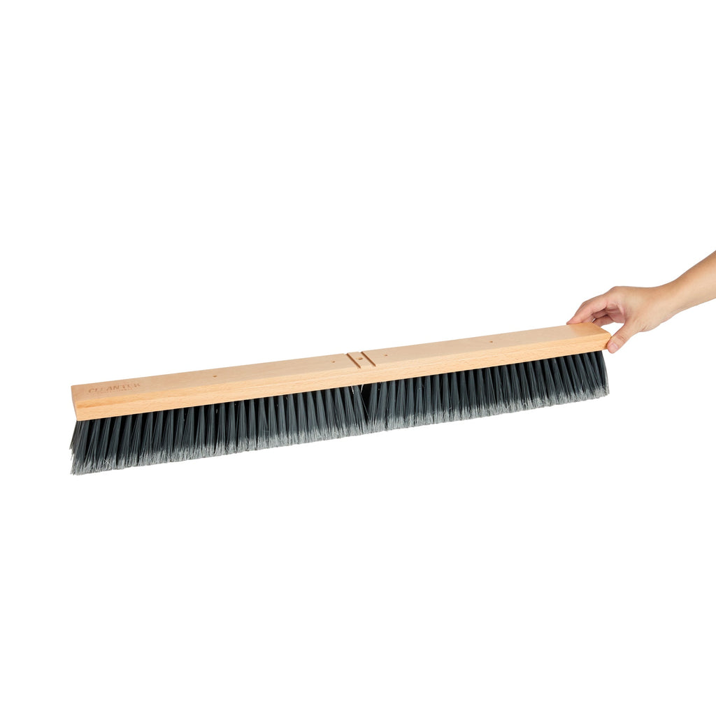 Clean Tek Professional 30" Hardwood Contractor / Push Broom Head - with Medium Flagged Bristles - 1 count box