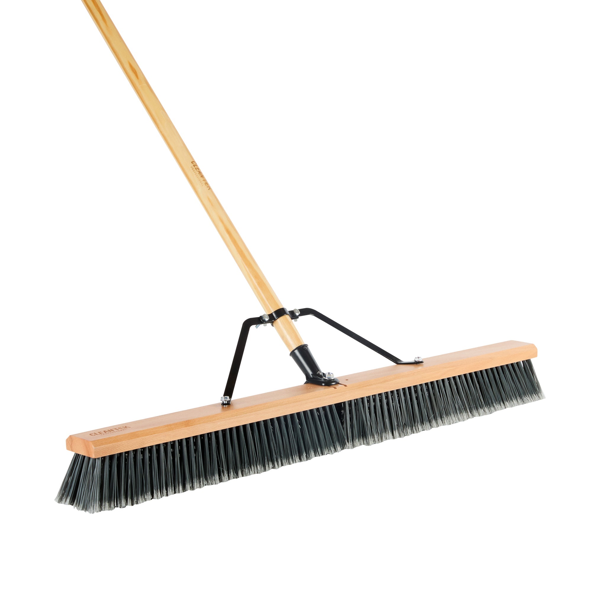Clean Tek Professional 36" Hardwood Contractor / Push Broom Head - with Medium Flagged Bristles - 1 count box