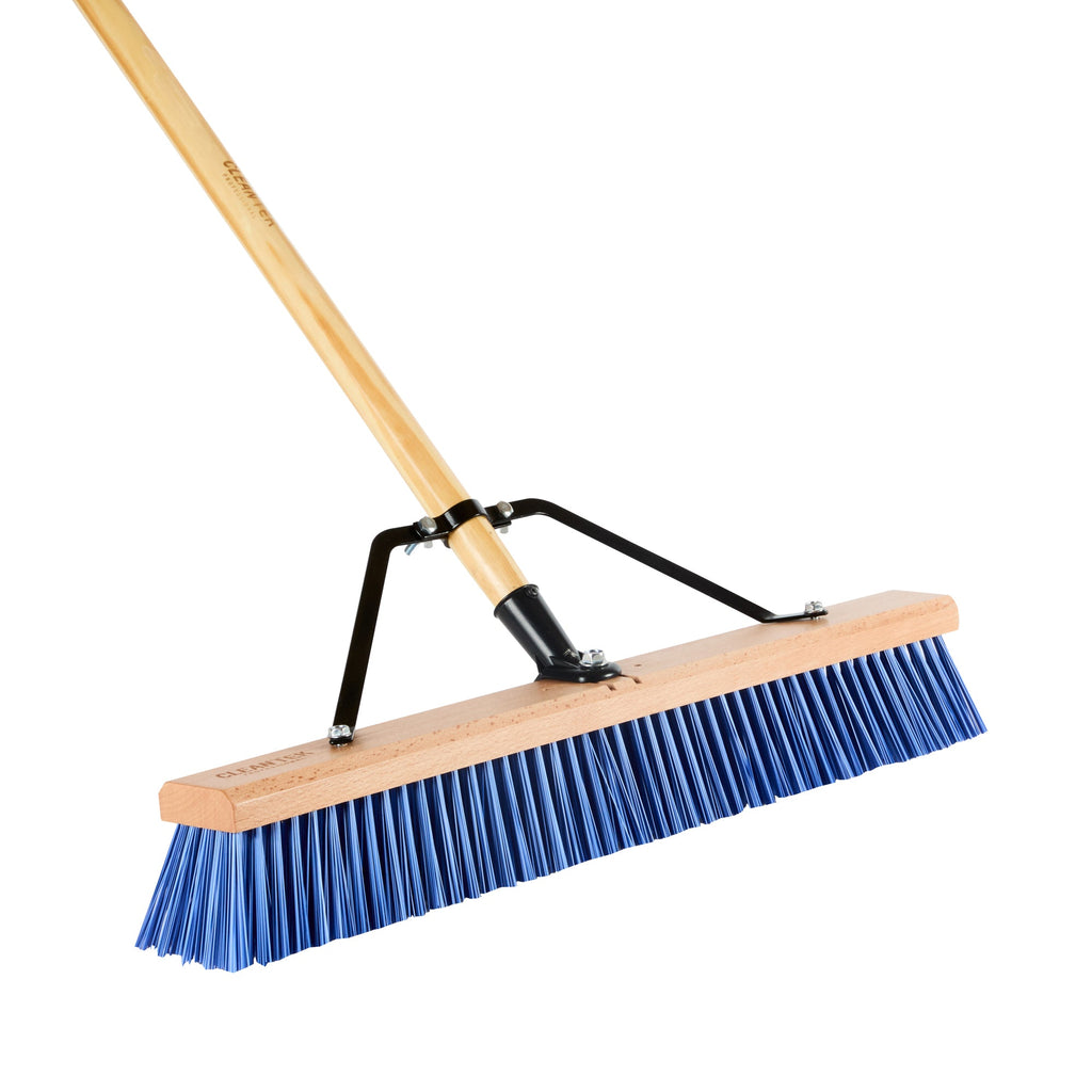 Clean Tek Professional 24" Hardwood Contractor / Push Broom Head - with Heavy Flagged Bristles - 1 count box