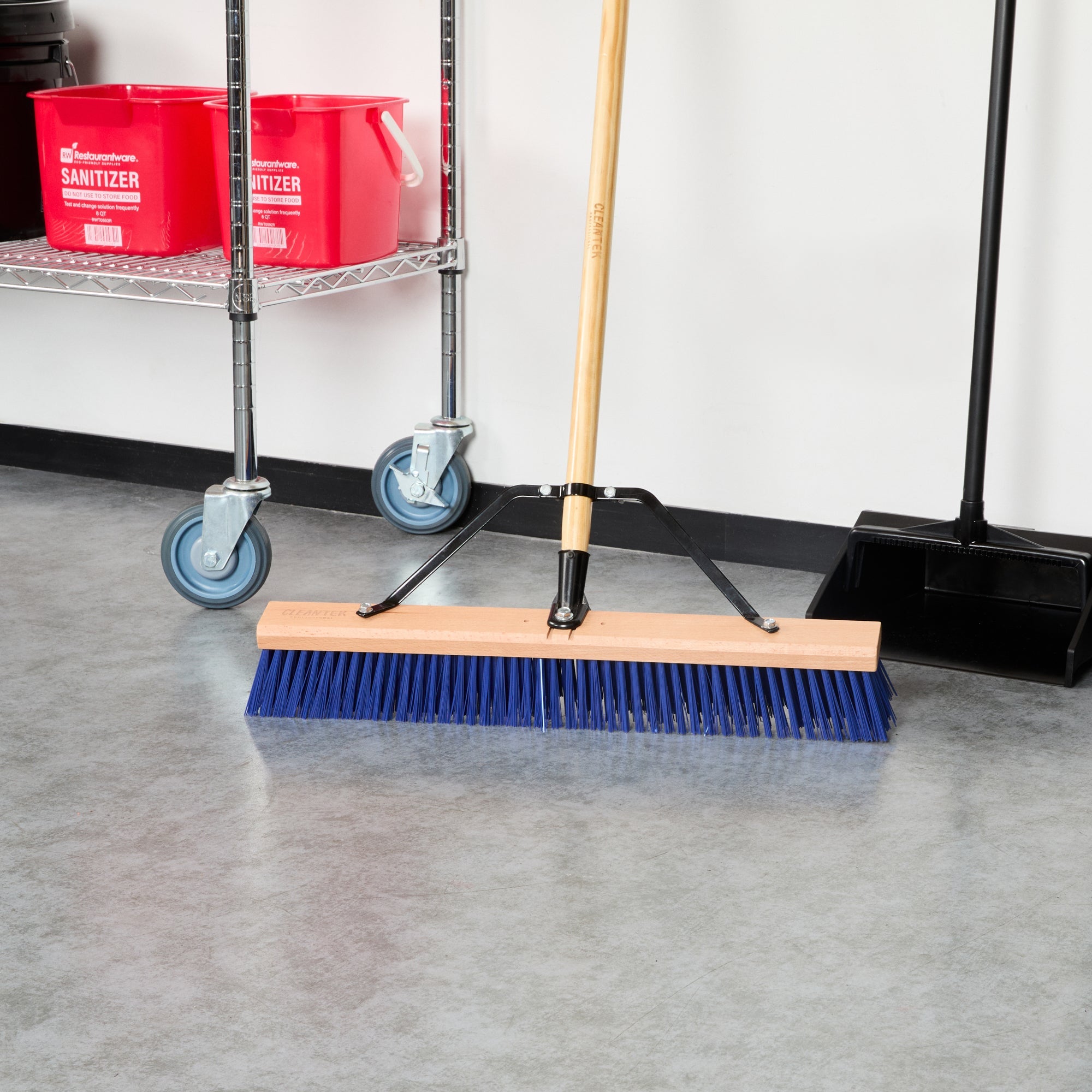 Clean Tek Professional 24" Hardwood Contractor / Push Broom Head - with Heavy Flagged Bristles - 1 count box