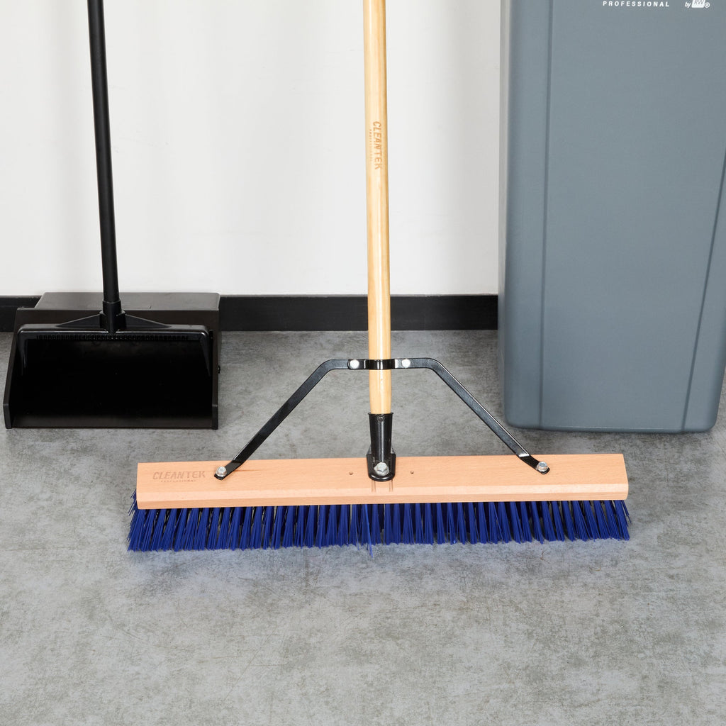 Clean Tek Professional 24" Hardwood Contractor / Push Broom Head - with Heavy Flagged Bristles - 1 count box