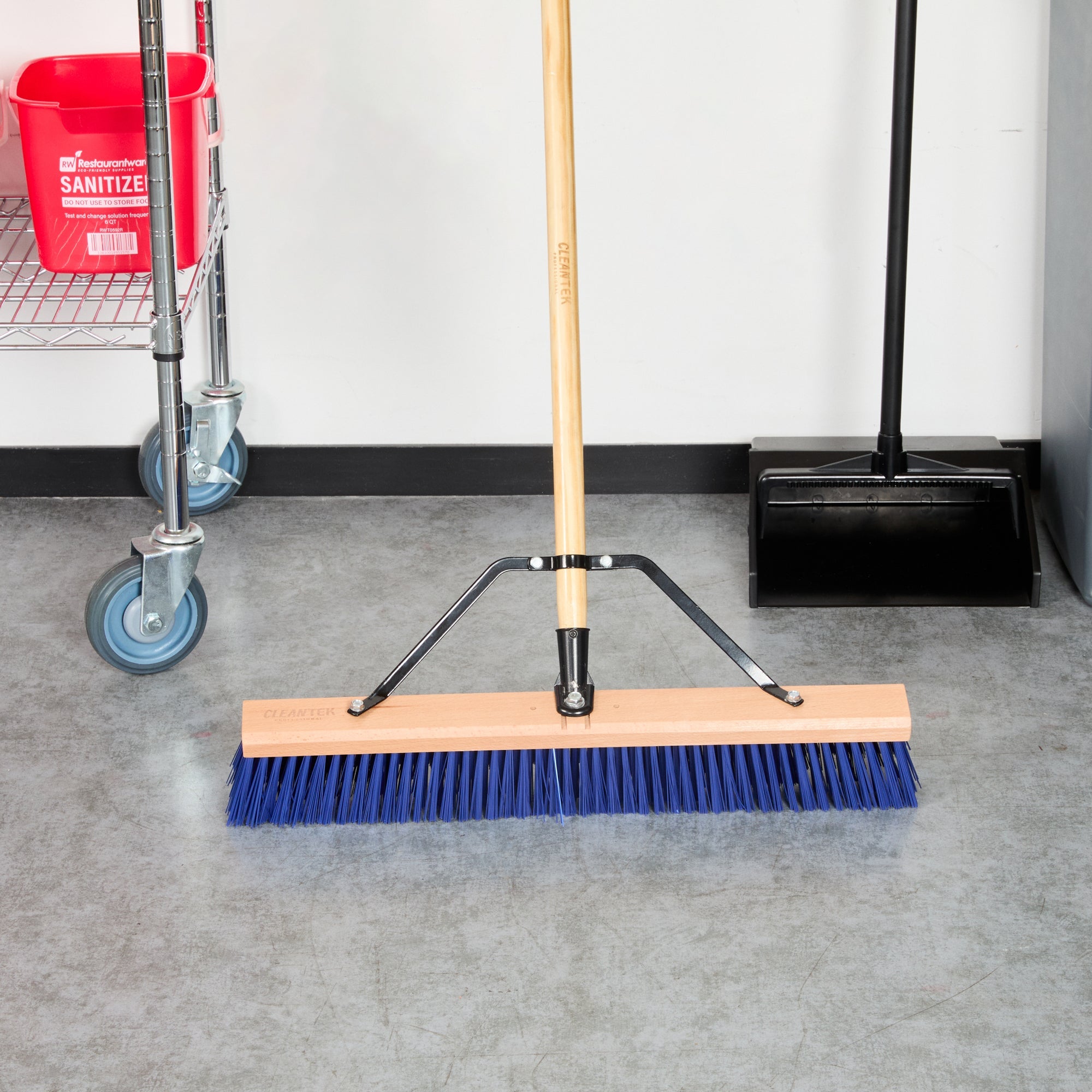 Clean Tek Professional 24" Hardwood Contractor / Push Broom Head - with Heavy Flagged Bristles - 1 count box