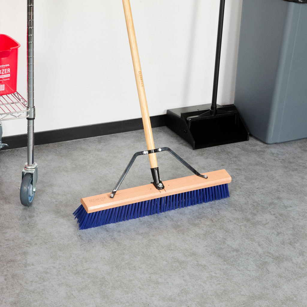 Clean Tek Professional 24" Hardwood Contractor / Push Broom Head - with Heavy Flagged Bristles - 1 count box