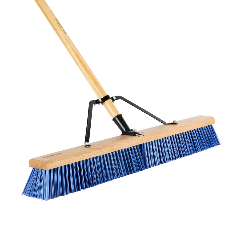 Clean Tek Professional 30" Hardwood Contractor / Push Broom Head - with Heavy Flagged Bristles - 1 count box