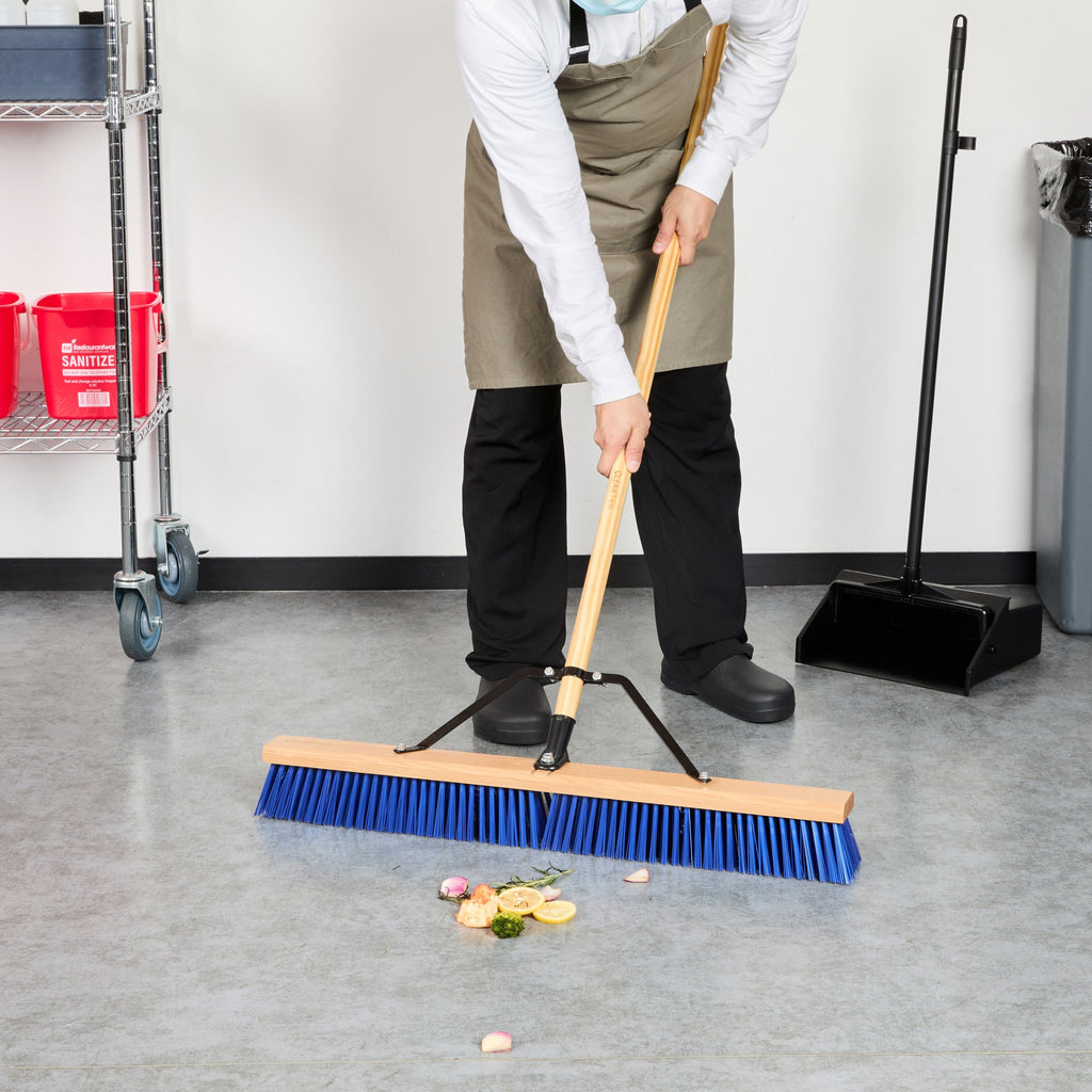 Clean Tek Professional 30" Hardwood Contractor / Push Broom Head - with Heavy Flagged Bristles - 1 count box