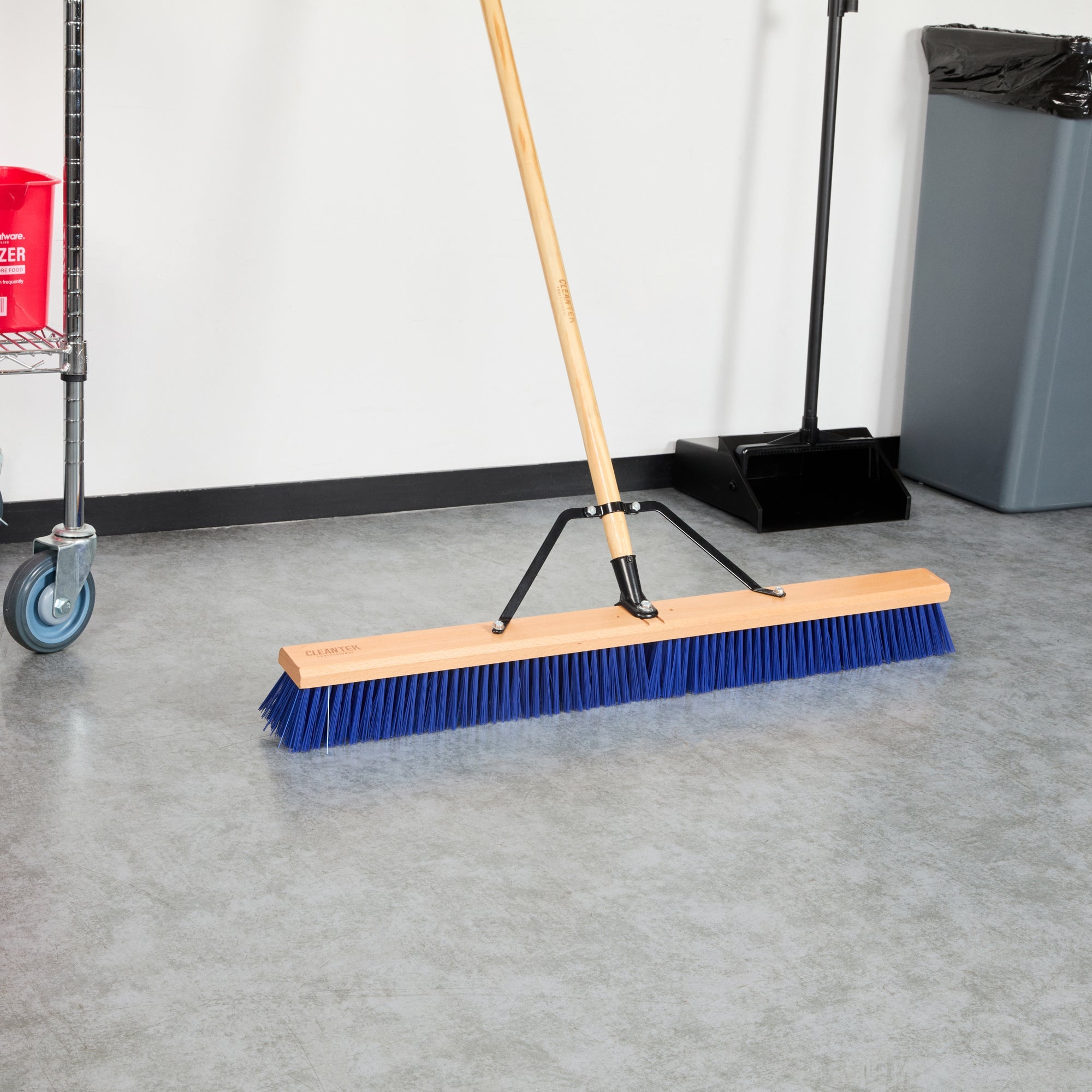 Clean Tek Professional 36" Hardwood Contractor / Push Broom Head - with Heavy Flagged Bristles - 1 count box