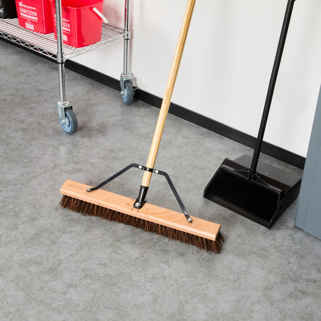Clean Tek Professional 24" Hardwood Garage / Push Broom Head - with Palmyra Unflagged Bristles - 1 count box