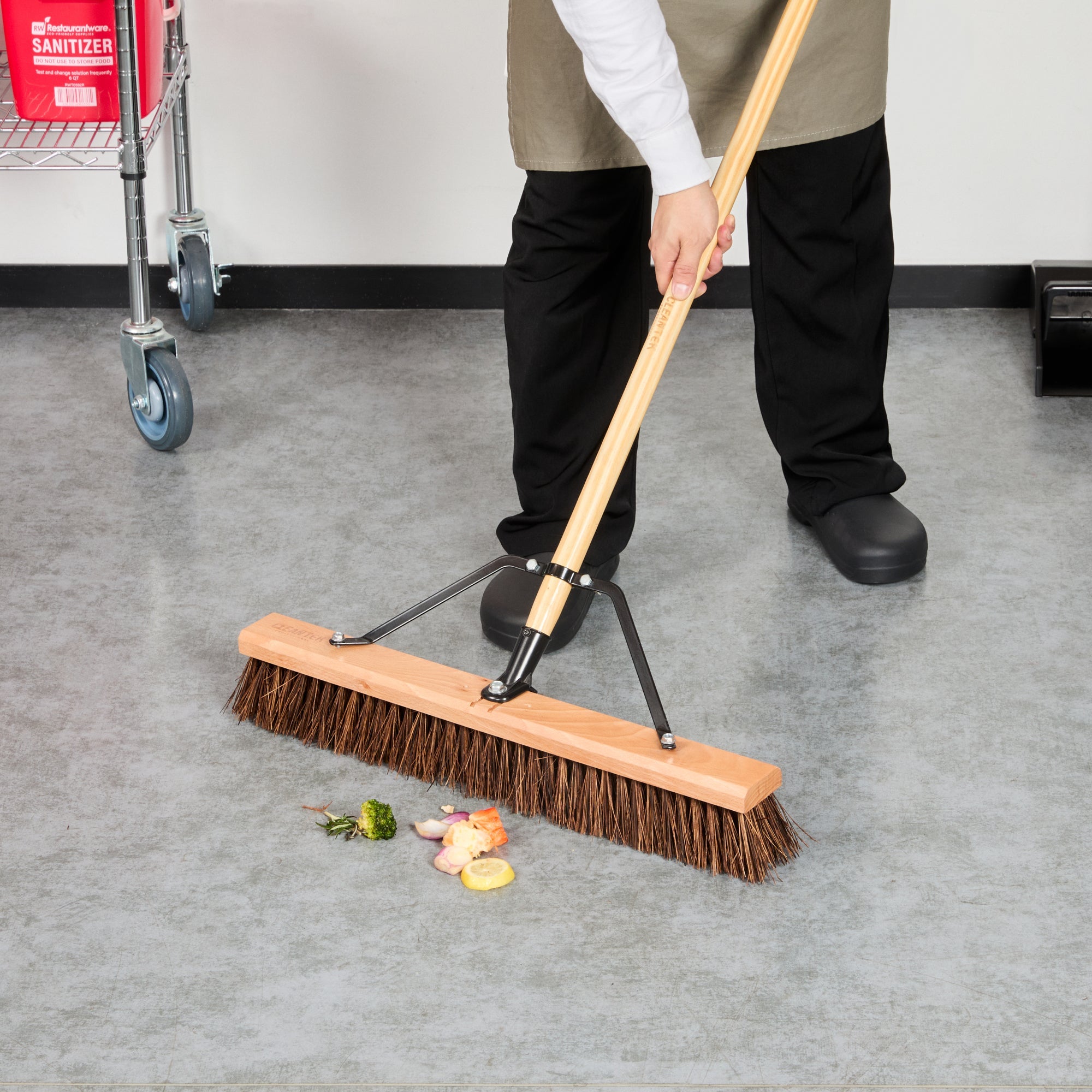Clean Tek Professional 24" Hardwood Garage / Push Broom Head - with Palmyra Unflagged Bristles - 1 count box