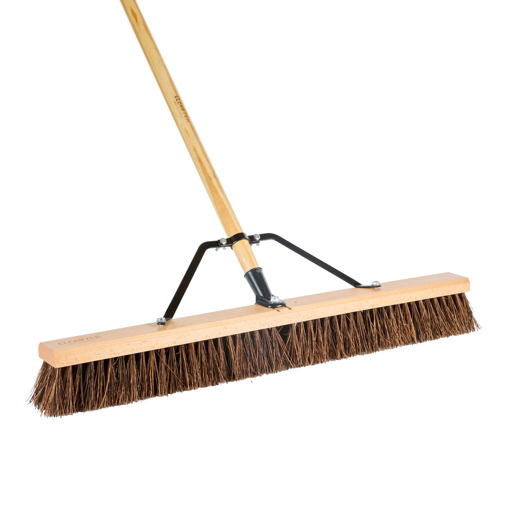 Clean Tek Professional 30" Hardwood Garage / Push Broom Head - with Palmyra Unflagged Bristles - 1 count box