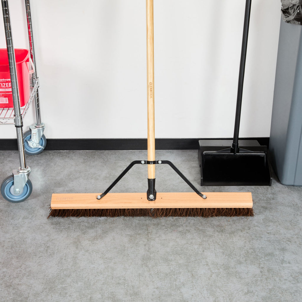 Clean Tek Professional 30" Hardwood Garage / Push Broom Head - with Palmyra Unflagged Bristles - 1 count box