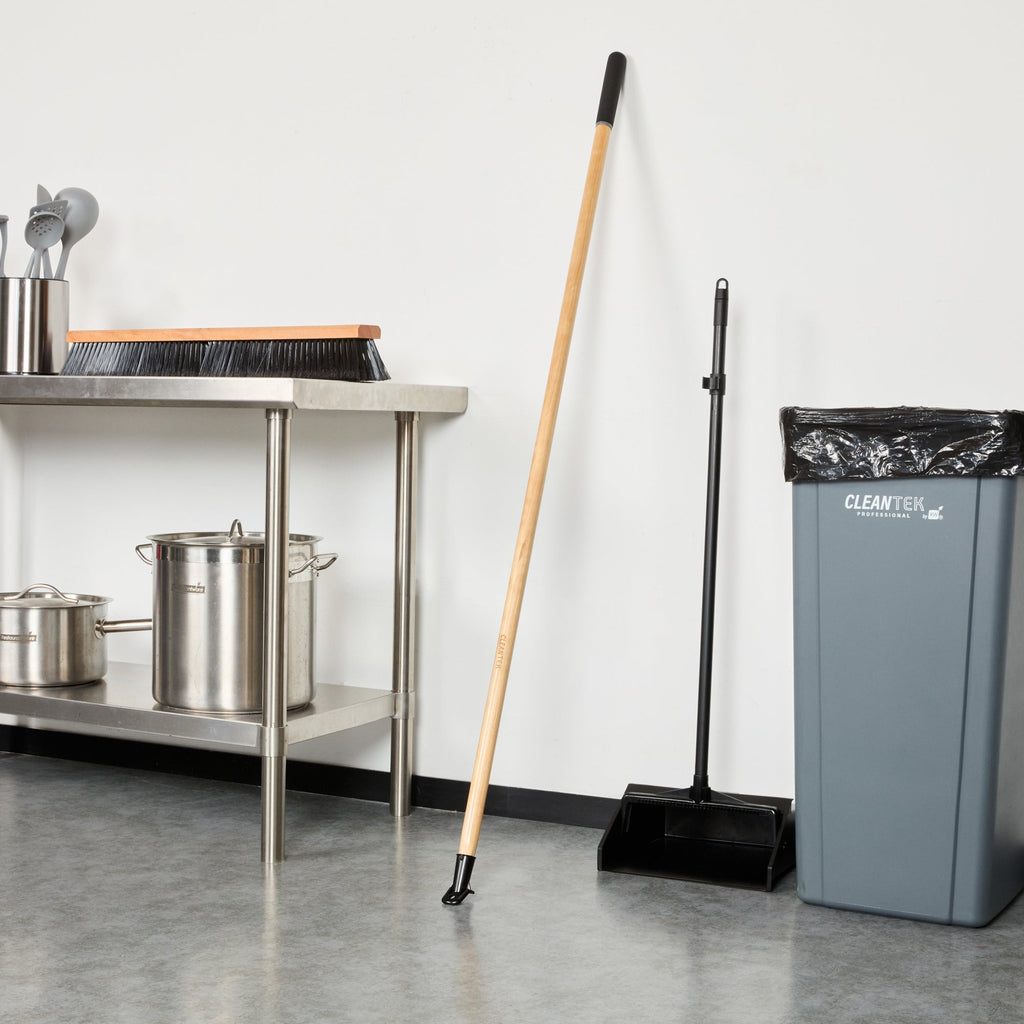 Clean Tek Professional Wood Bolt Tip Push Broom Handle - 60" - 1 count box