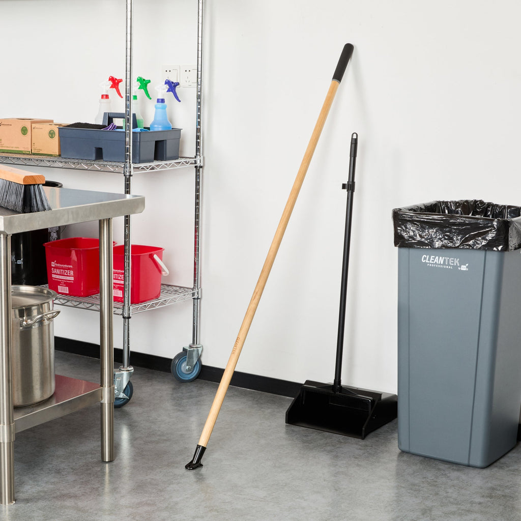Clean Tek Professional Wood Bolt Tip Push Broom Handle - 60" - 1 count box