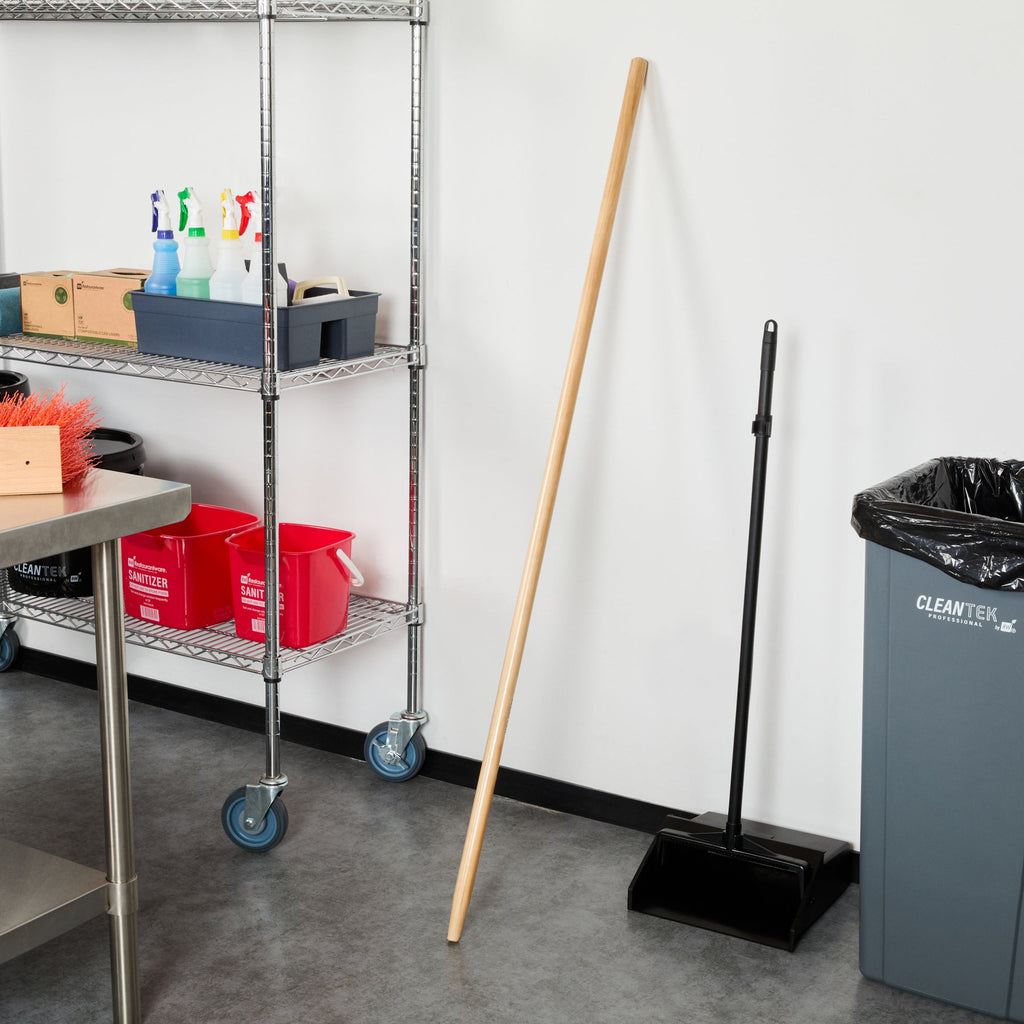 Clean Tek Professional Wood Tapered Push Broom Handle - 59" - 1 count box