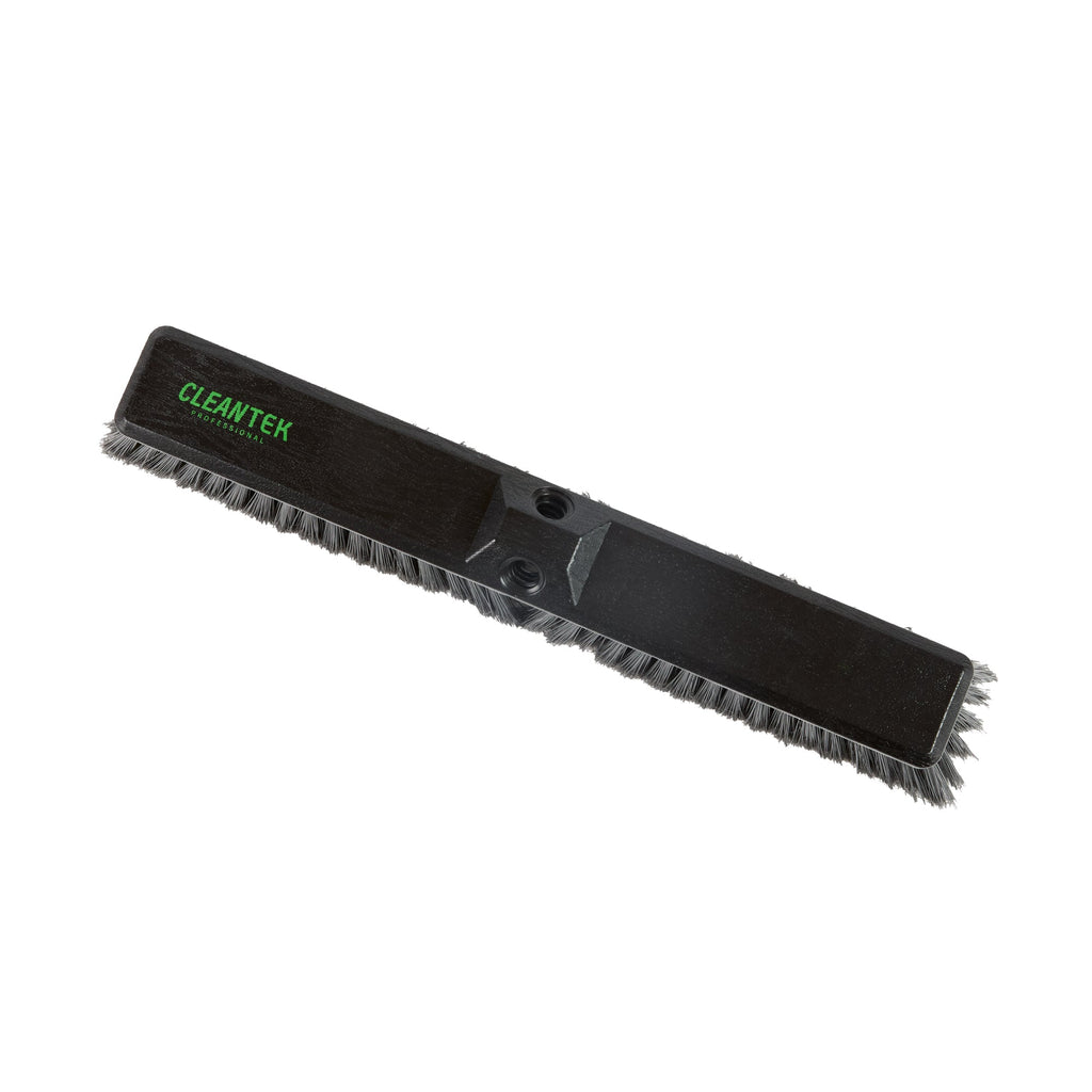 Clean Tek Professional 17 1/4" Black Plastic Push Broom Head - with Fine Flagged Bristles - 1 count box