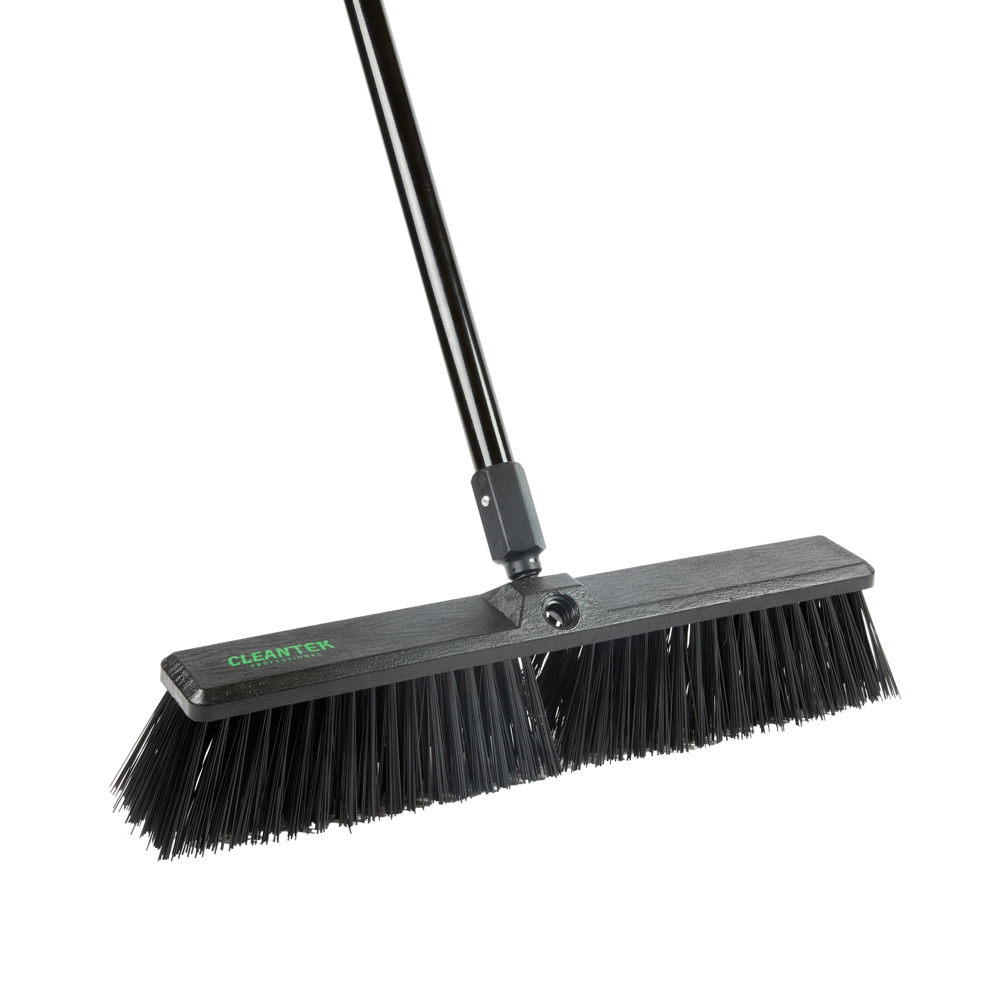 Clean Tek Professional 17 1/4" Black Plastic Push Broom Head - with Heavy Unflagged Bristles - 1 count box