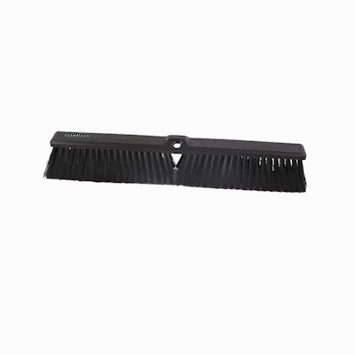 Clean Tek Professional 23 1/2" Black Plastic Push Broom Head - with Medium Flagged Bristles - 1 count box