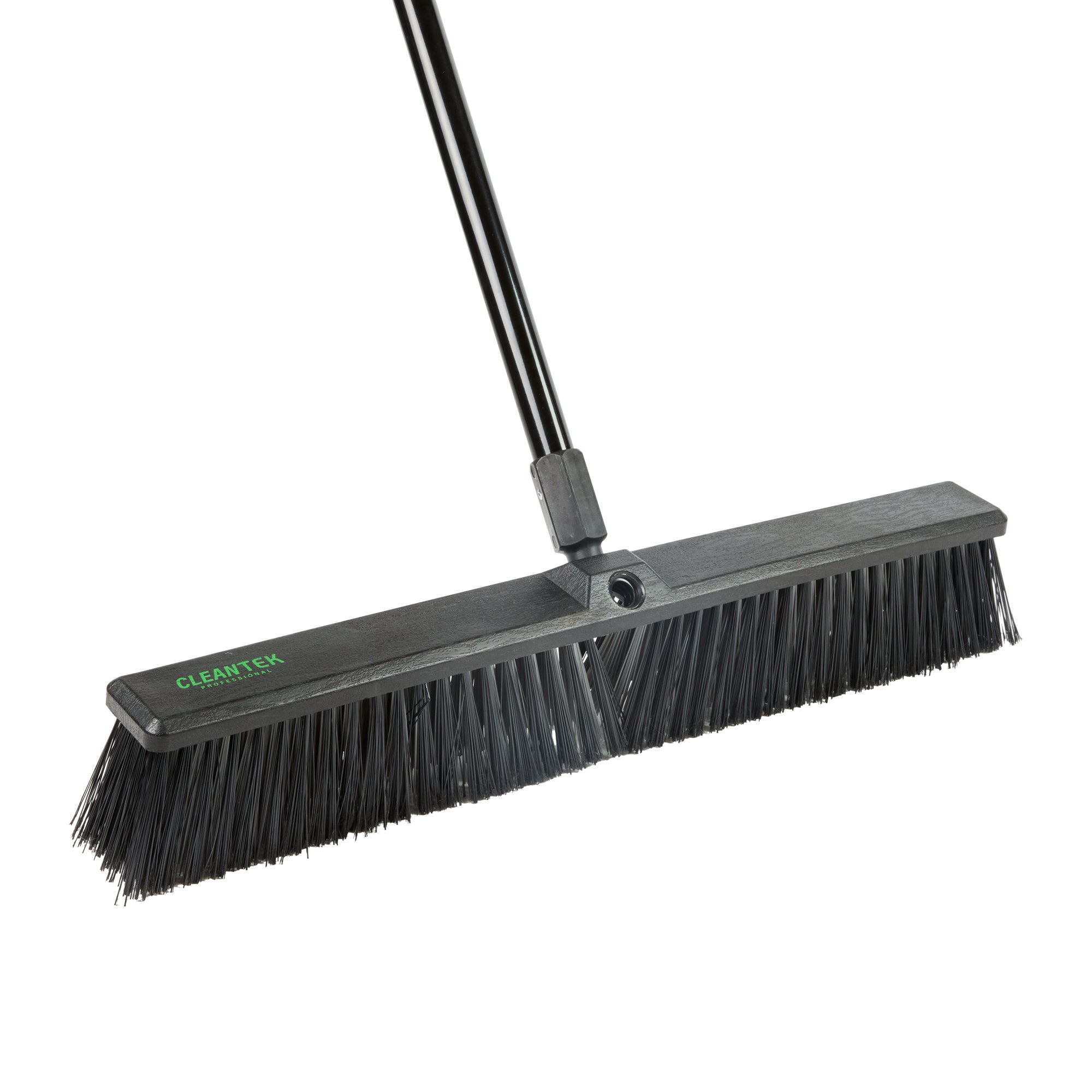Clean Tek Professional 23 1/2" Black Plastic Push Broom Head - with Medium Flagged Bristles - 1 count box
