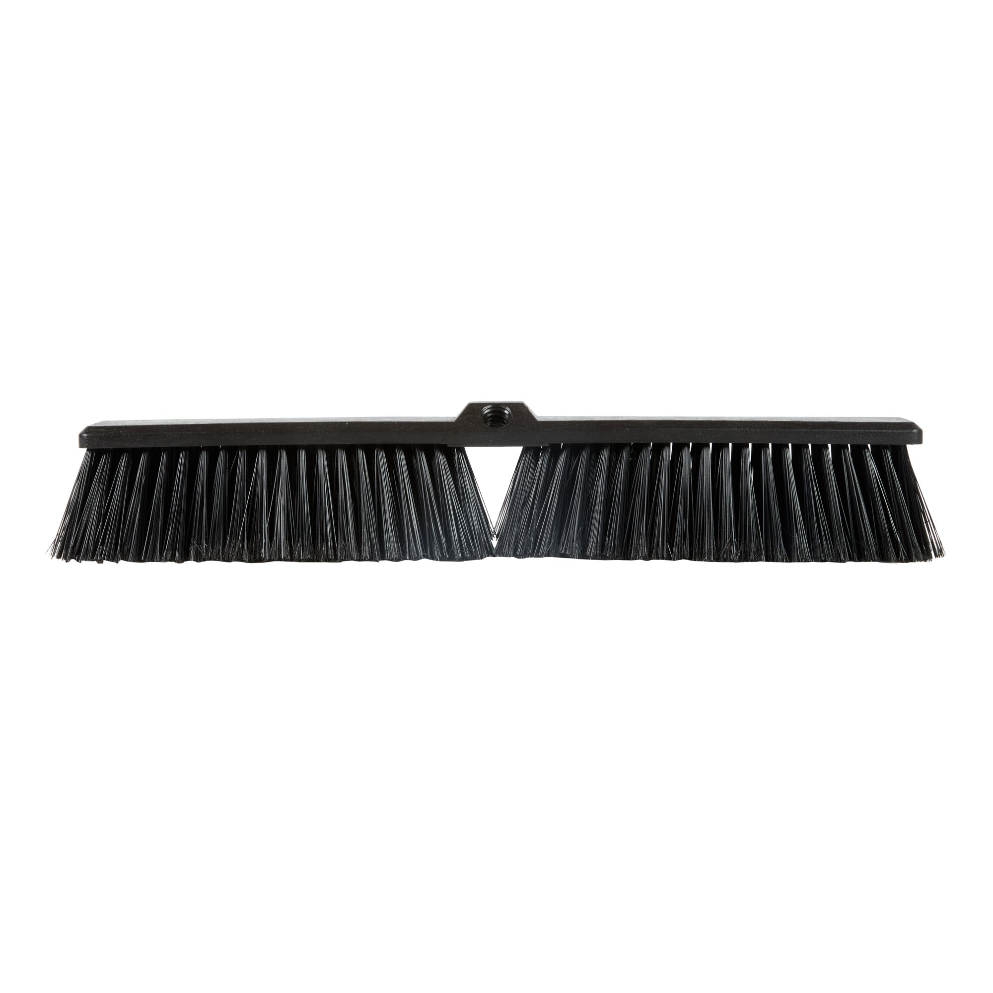 Clean Tek Professional 23 1/2" Black Plastic Push Broom Head - with Heavy Unflagged Bristles - 1 count box