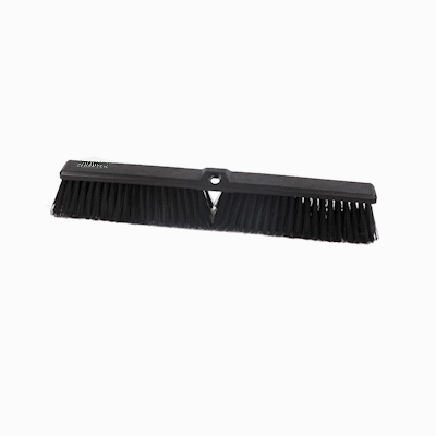 Clean Tek Professional 23 1/2" Black Plastic Push Broom Head - with Heavy Unflagged Bristles - 1 count box