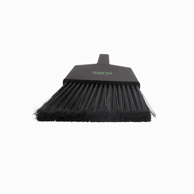 Clean Tek Professional 11 3/4" Black Plastic Angled Broom Head - 1 count box