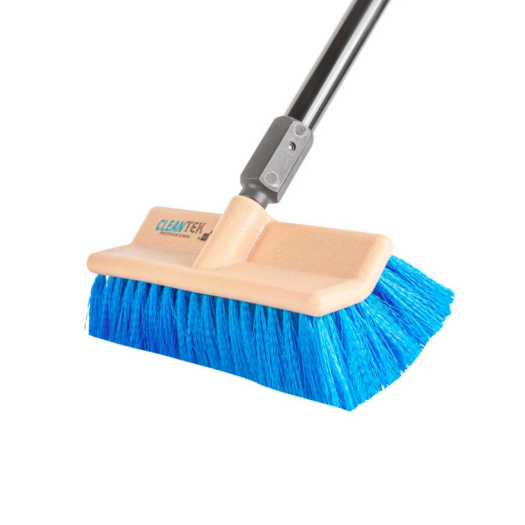 Clean Tek Professional 9 1/2" Beige Bi-Level Floor Scrub Brush Head - with Stiff Bristles - 1 count box
