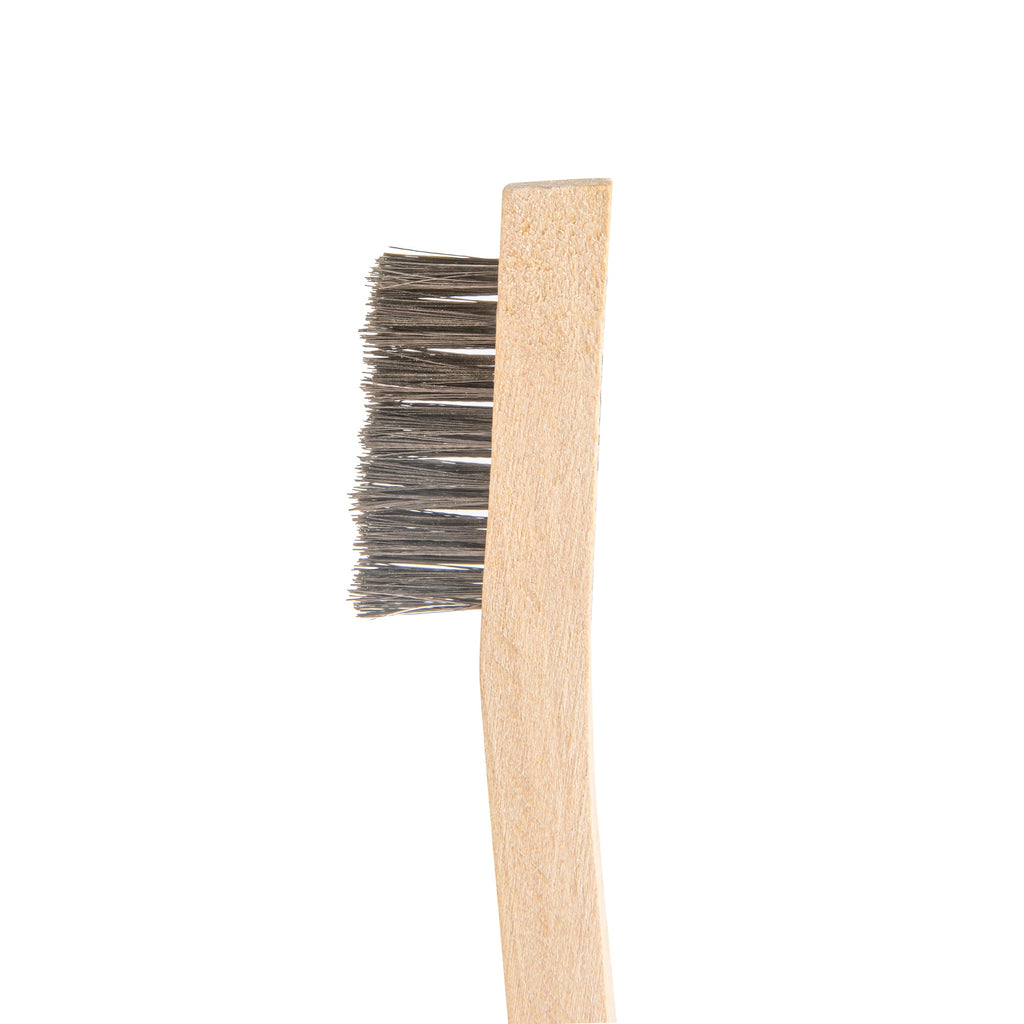 Clean Tek Professional 7 3/4" Stainless Steel Wire Bristle Grill / Oven Brush - with Curved Handle - 1 count box