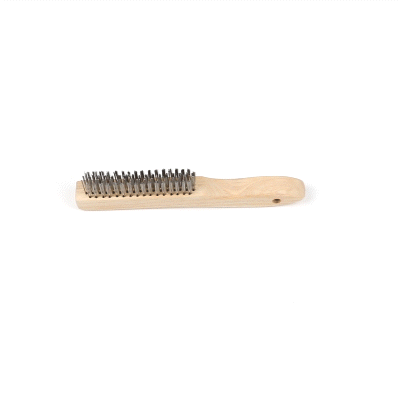 Clean Tek Professional 10 1/4" Stainless Steel Wire Bristle Grill / Oven Brush - with Curved Handle - 1 count box