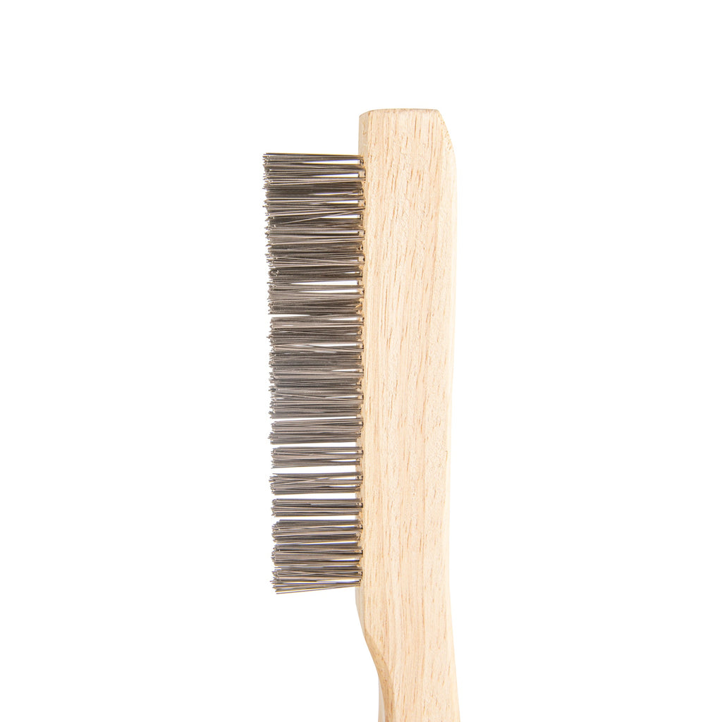 Clean Tek Professional 10 1/4" Stainless Steel Wire Bristle Grill / Oven Brush - with Curved Handle - 1 count box