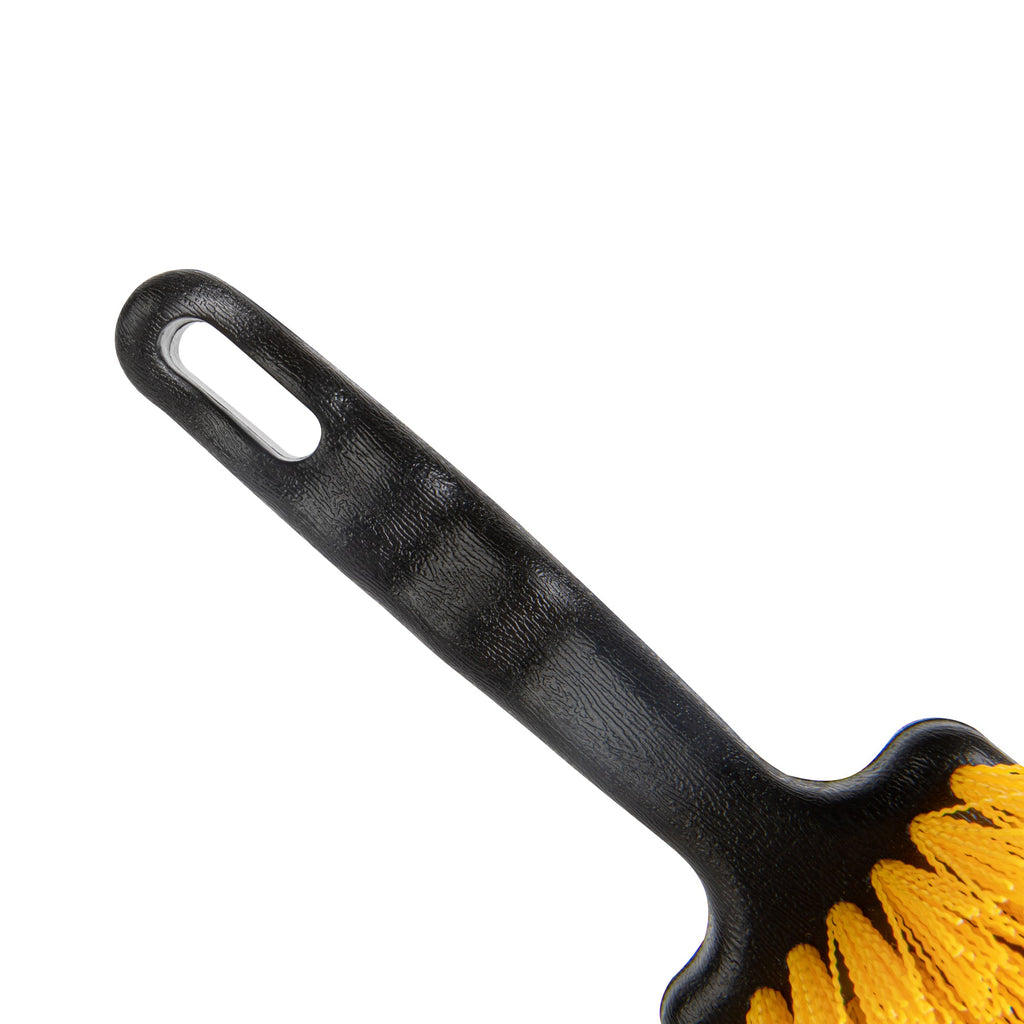 Clean Tek Professional 10 1/4" Black Plastic Utility Scrub Brush - with Yellow Bristles - 1 count box