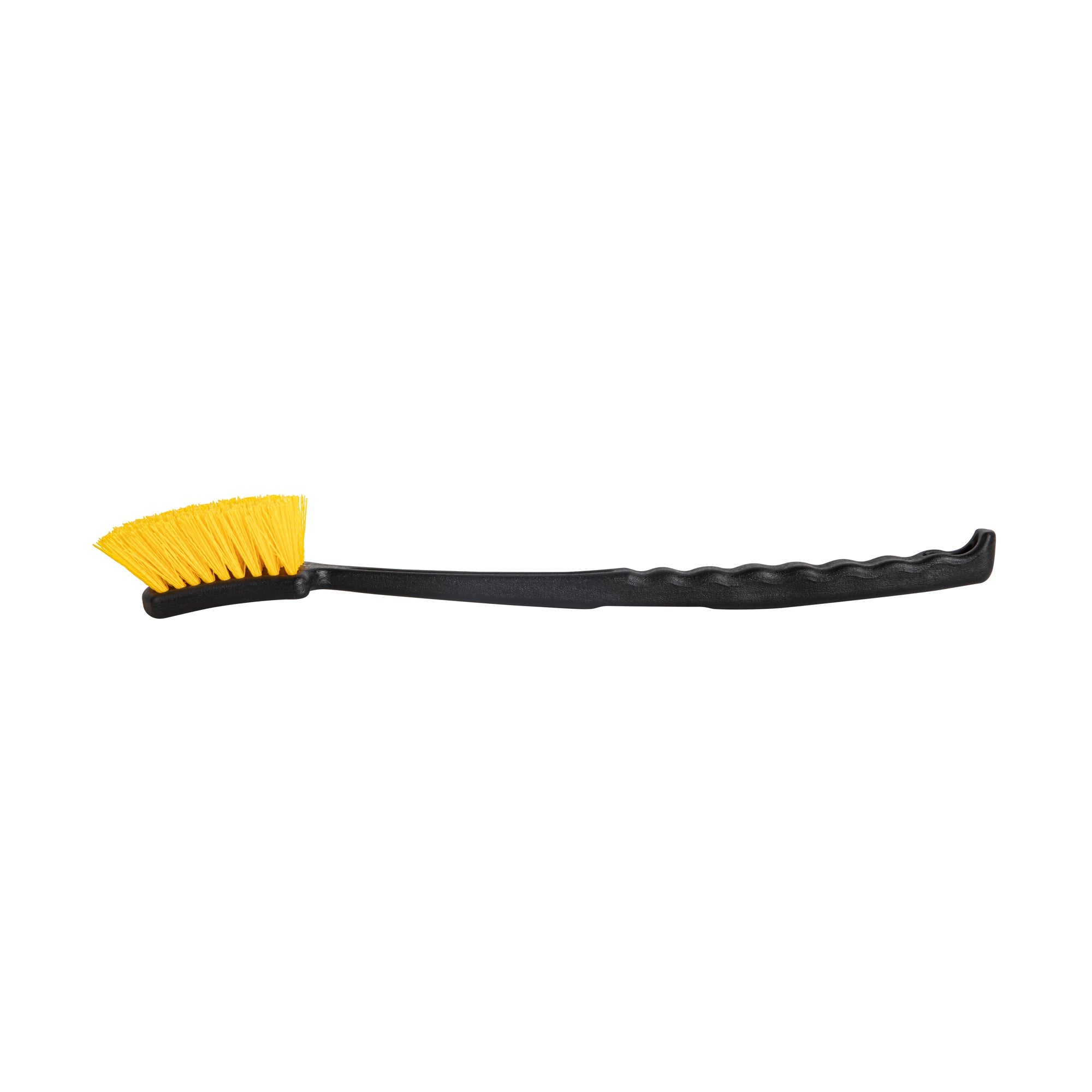 Clean Tek Professional 20 1/2" Black Plastic Utility Scrub Brush - with Yellow Bristles - 1 count box