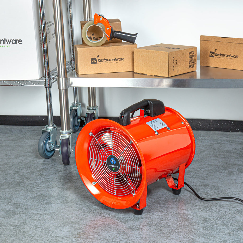 Wind Blade Round Red Steel Portable High Velocity Ventilator Fan - 1/2 HP,1,960 CFM - 14'' x 13 1/2'' x 16 3/4'' - 1 count box