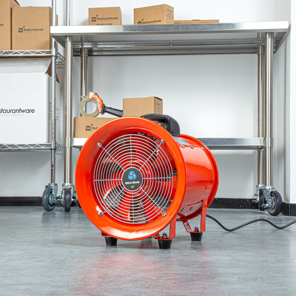 Wind Blade Round Red Steel Portable High Velocity Ventilator Fan - 1/2 HP,1,960 CFM - 14'' x 13 1/2'' x 16 3/4'' - 1 count box