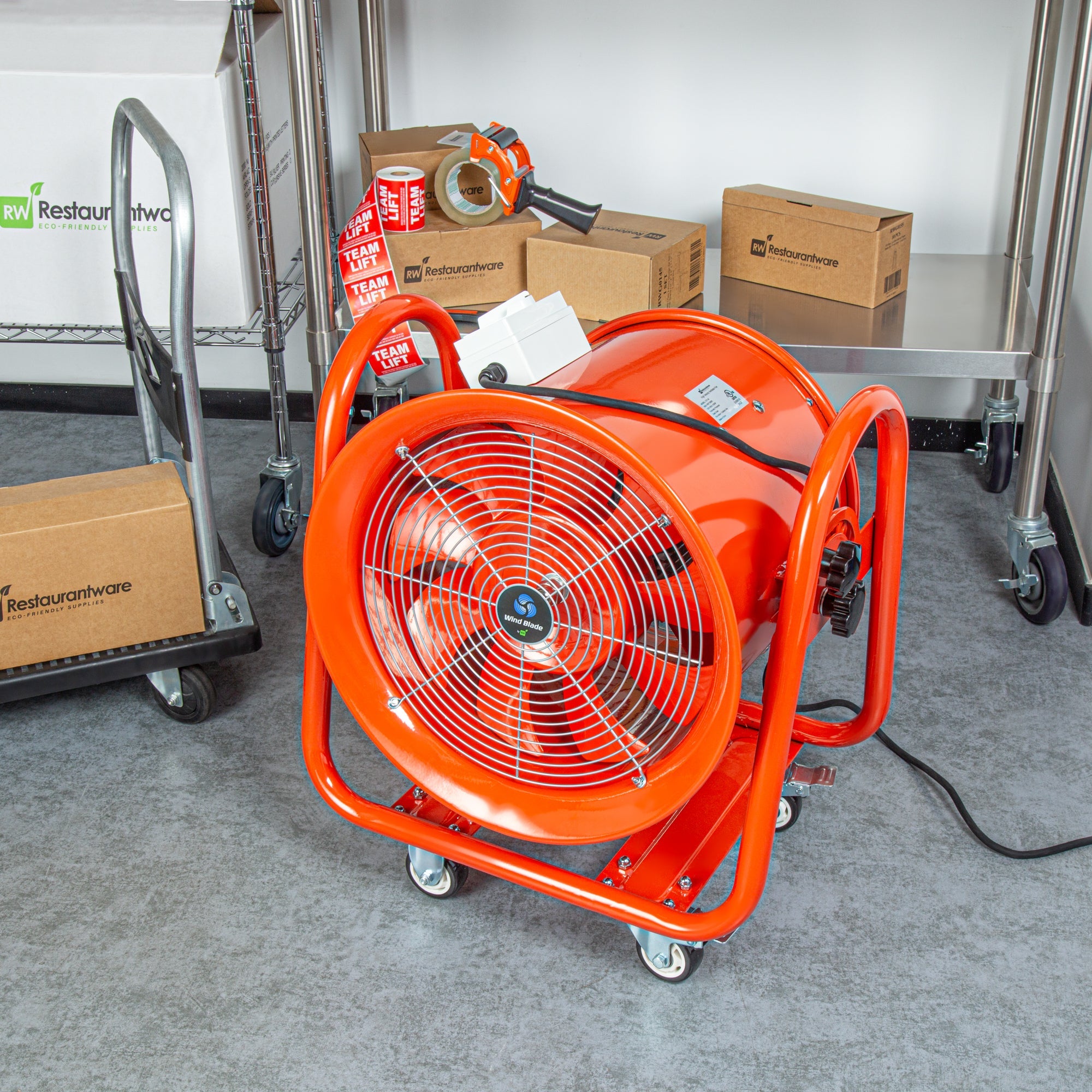 Wind Blade Red Portable High Velocity Ventilator Fan - Tilt Head, 1 3/4 HP, 4,643 CFM - 16" - 1 count box