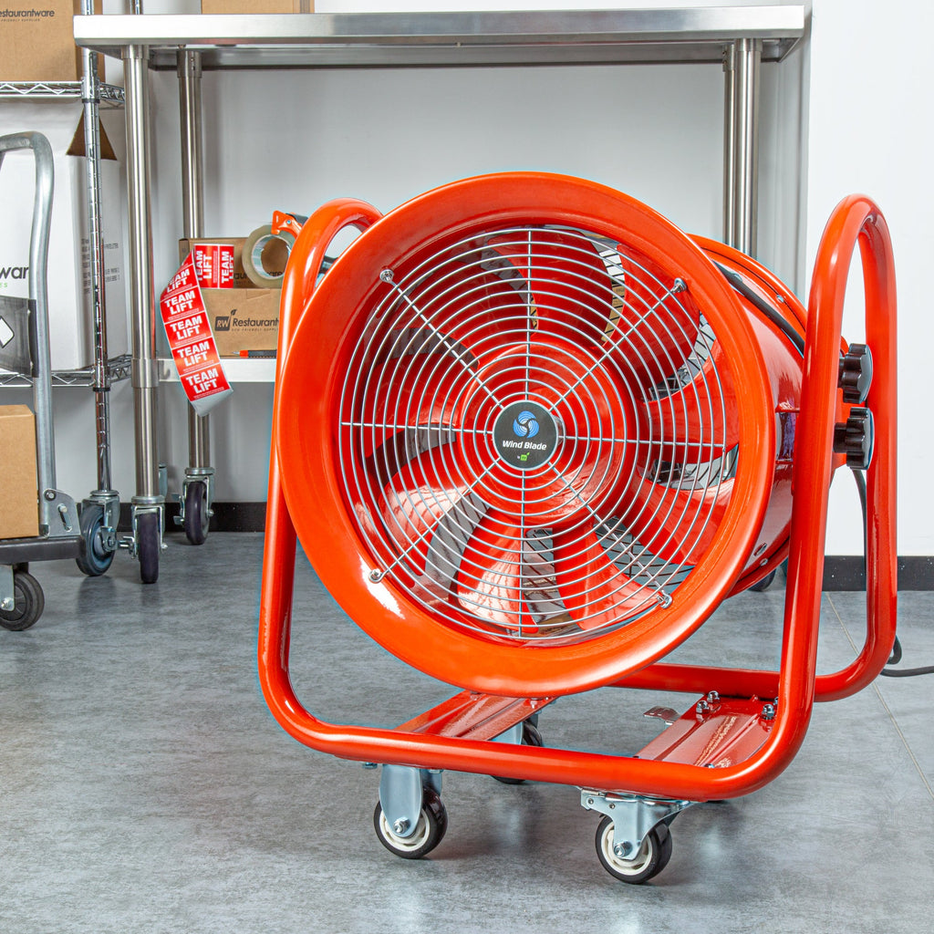 Wind Blade Red Portable High Velocity Ventilator Fan - Tilt Head, 1 3/4 HP, 4,643 CFM - 16" - 1 count box