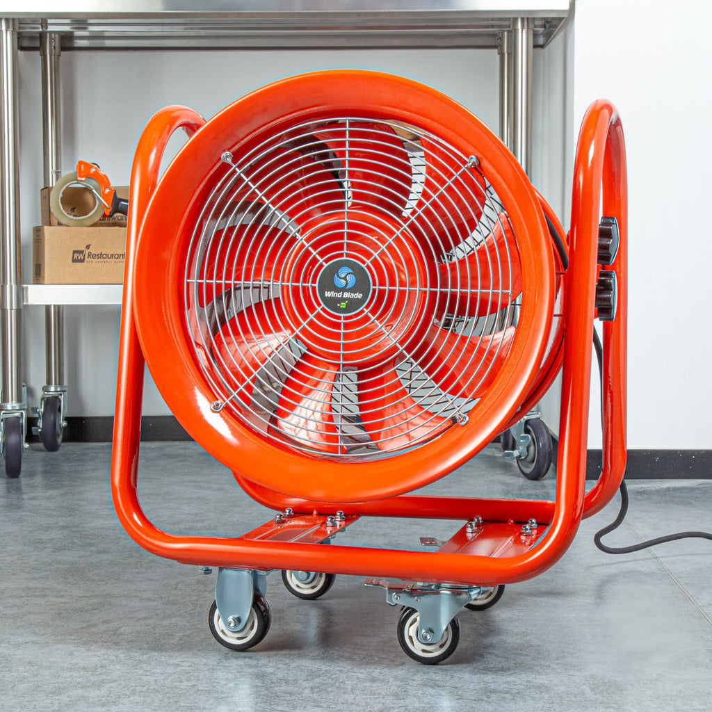 Wind Blade Red Portable High Velocity Ventilator Fan - Tilt Head, 1 3/4 HP, 4,643 CFM - 16" - 1 count box