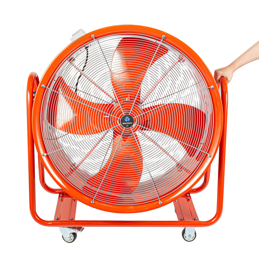 Wind Blade Red Portable High Velocity Ventilator Drum Fan - Tilt Head, 3/4 HP, 9,286 CFM - 32" - 1 count box