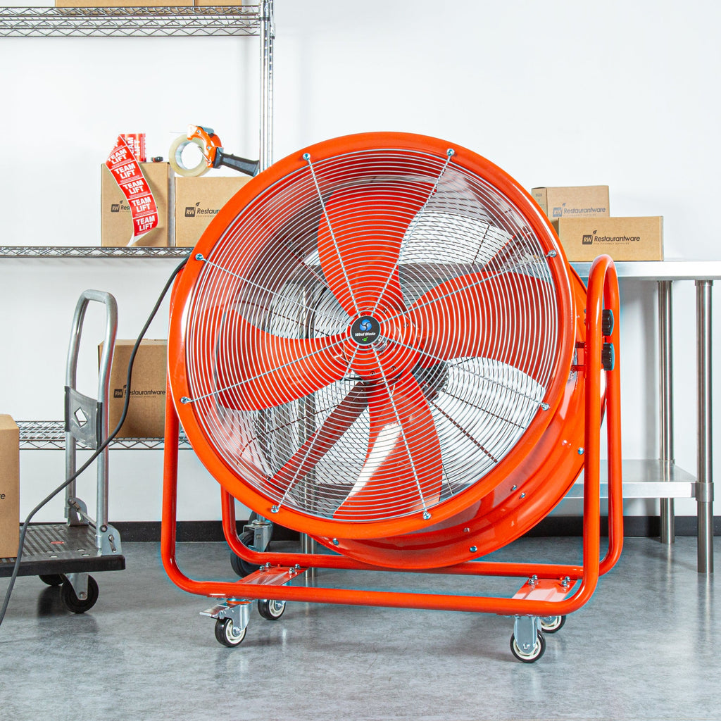 Wind Blade Red Portable High Velocity Ventilator Drum Fan - Tilt Head, 3/4 HP, 9,286 CFM - 32" - 1 count box