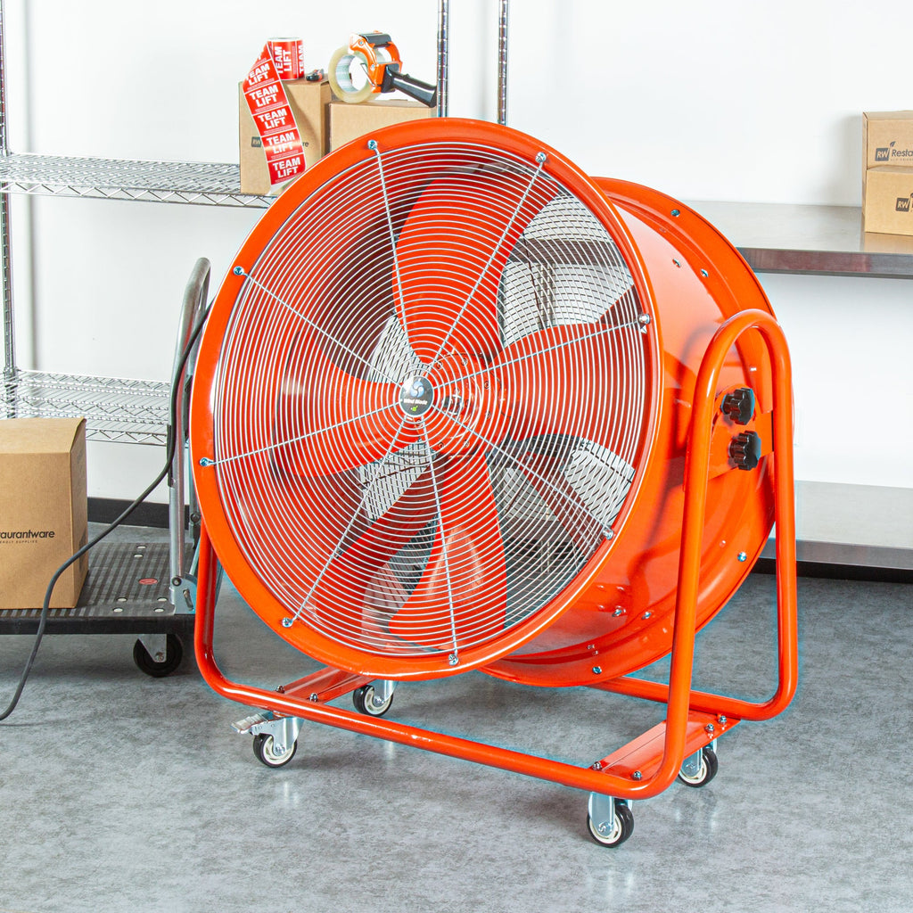 Wind Blade Red Portable High Velocity Ventilator Drum Fan - Tilt Head, 3/4 HP, 9,286 CFM - 32" - 1 count box