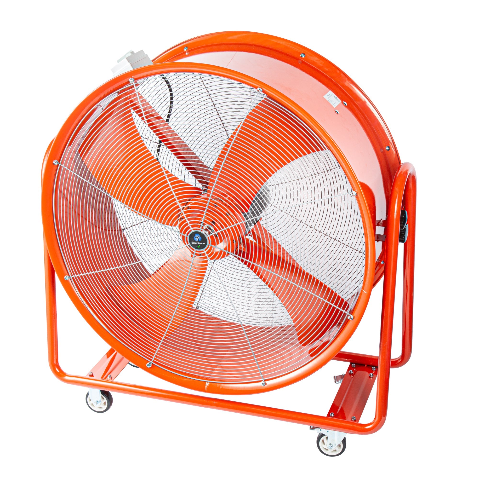 Wind Blade Red Portable High Velocity Ventilator Drum Fan - Tilt Head, 1 1/2 HP, 15,357 CFM - 42" - 1 count box