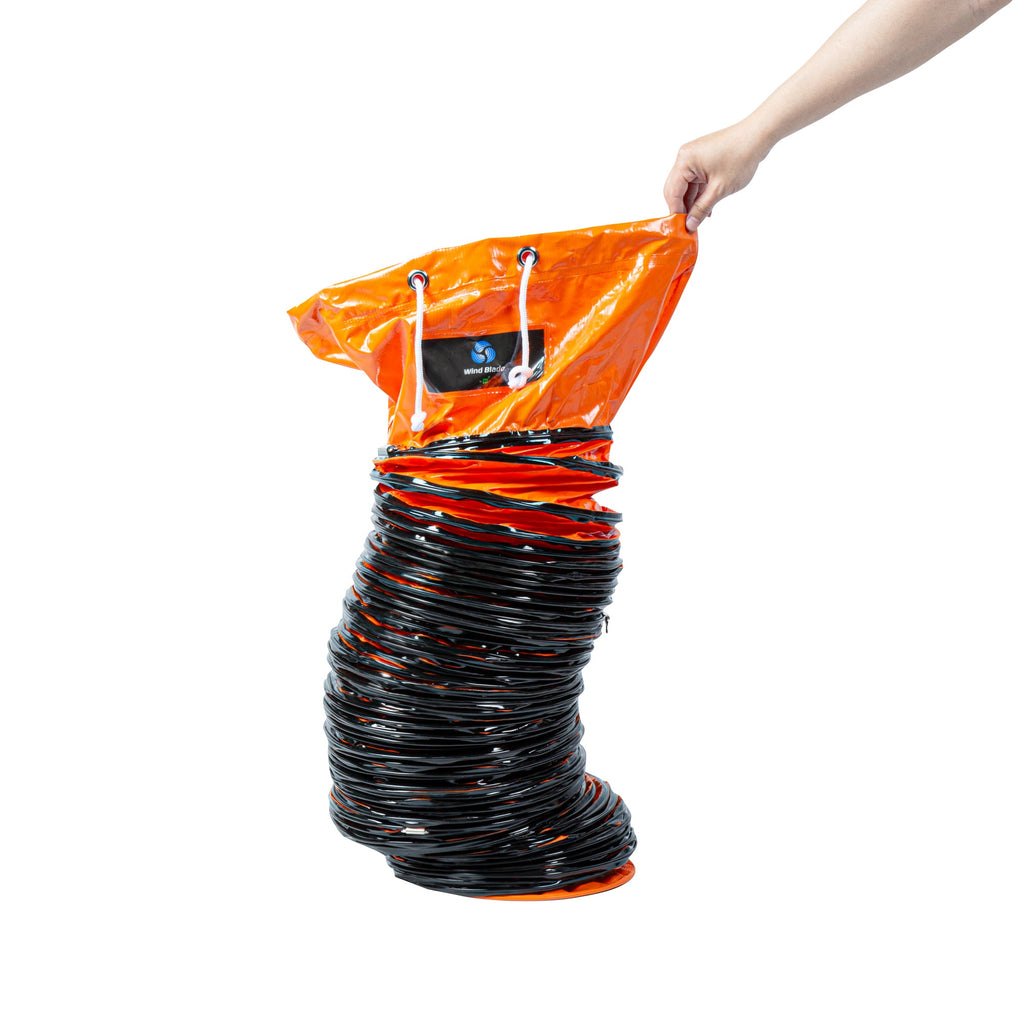 Wind Blade Orange PVC Ventilation Duct Hose - For 10" Ventilator Fan, Insulated, Extra Flexible - 9 3/4" x 25' - 1 count box