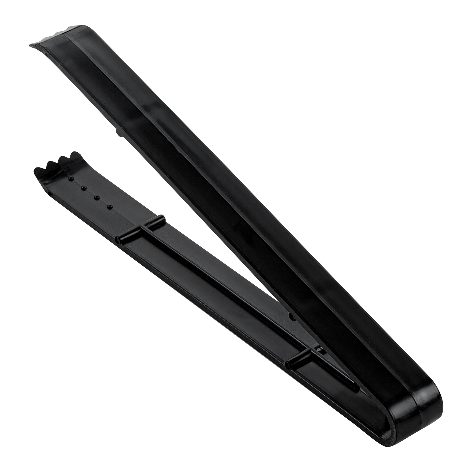 Cater Tek Black Plastic Tongs - Serrated, Heavy Duty - 9" - 10 count box
