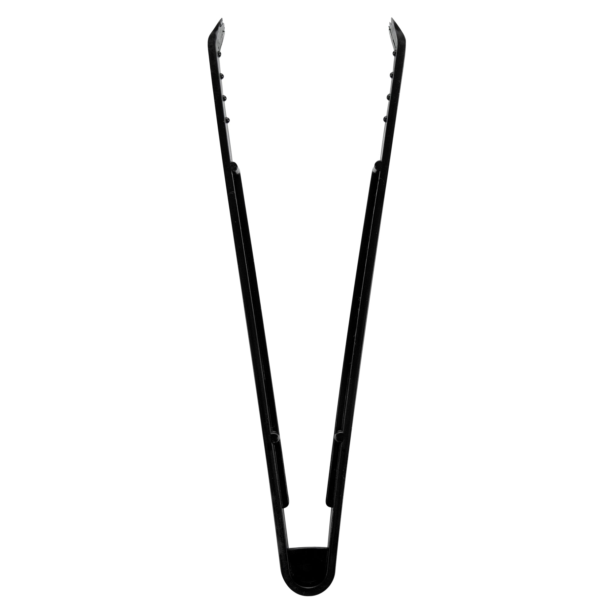 Cater Tek Black Plastic Tongs - Serrated, Heavy Duty - 9" - 10 count box