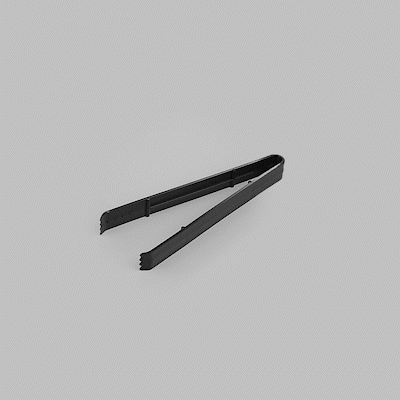 Cater Tek Black Plastic Tongs - Serrated, Heavy Duty - 9" - 100 count box