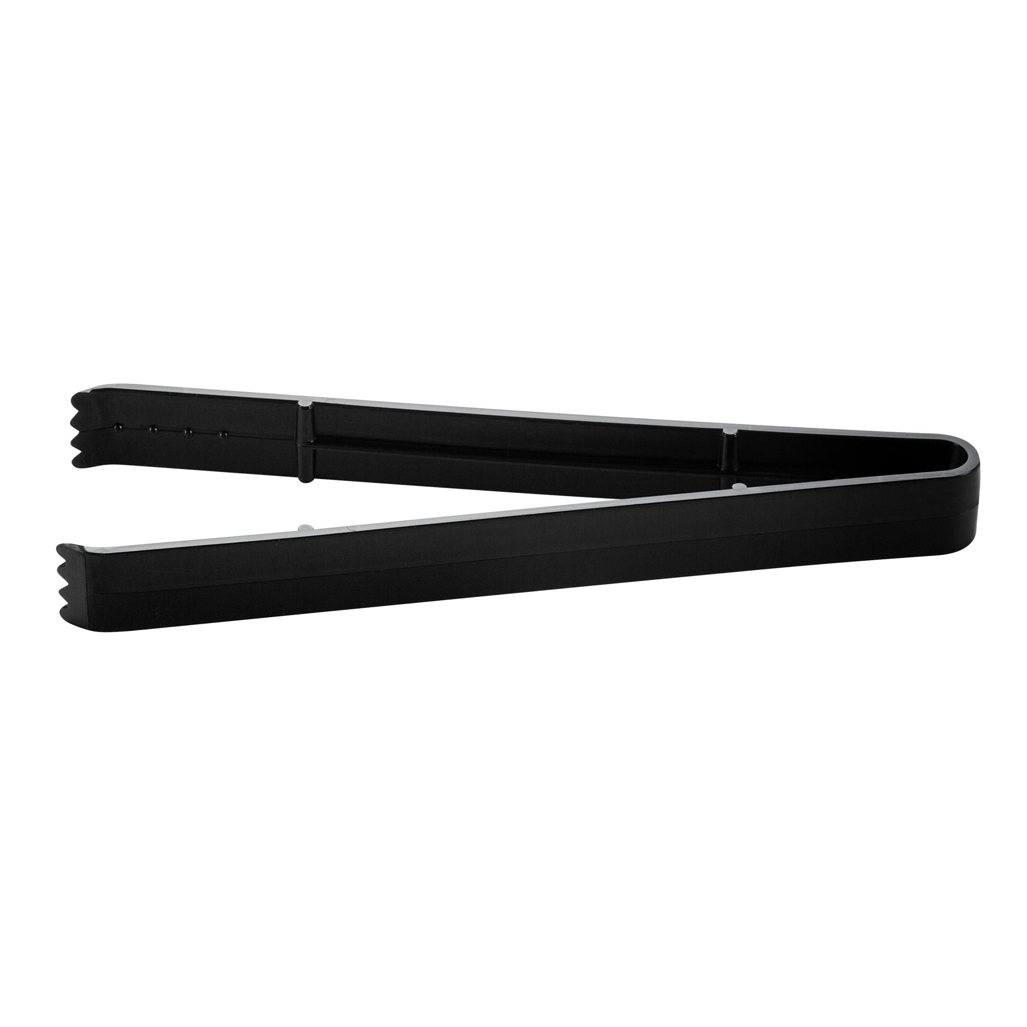 Cater Tek Black Plastic Tongs - Serrated, Heavy Duty - 9" - 100 count box