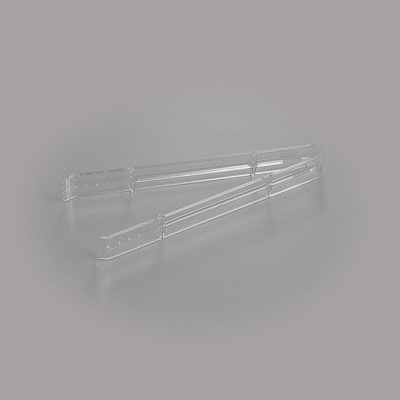 Cater Tek Clear Plastic Tongs - Serrated, Heavy Duty - 9" - 10 count box