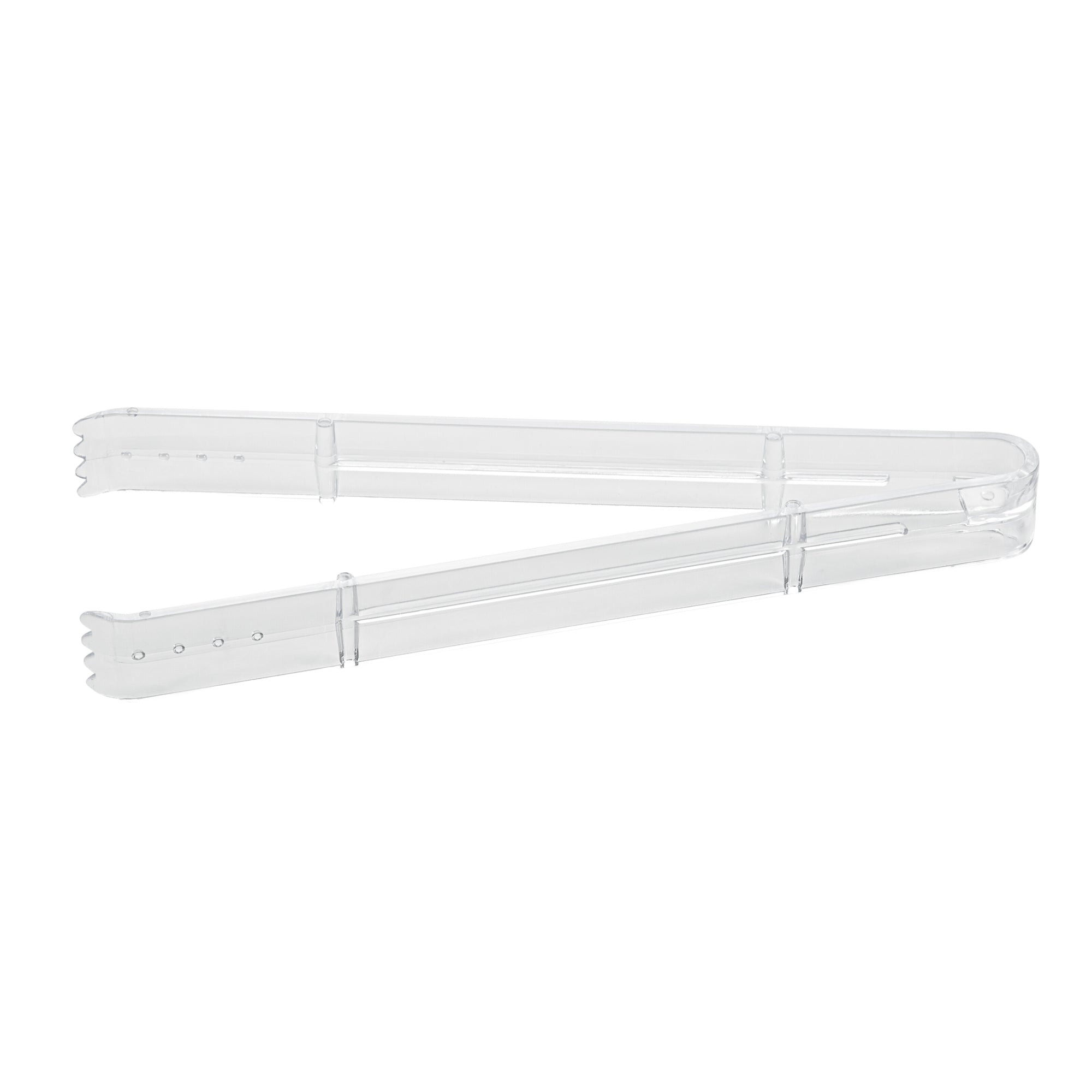Cater Tek Clear Plastic Tongs - Serrated, Heavy Duty - 9" - 10 count box