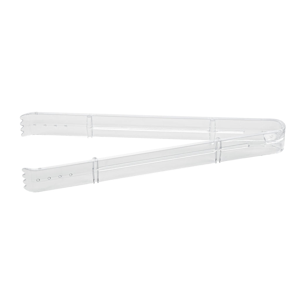 Cater Tek Clear Plastic Tongs - Serrated, Heavy Duty - 9" - 100 count box