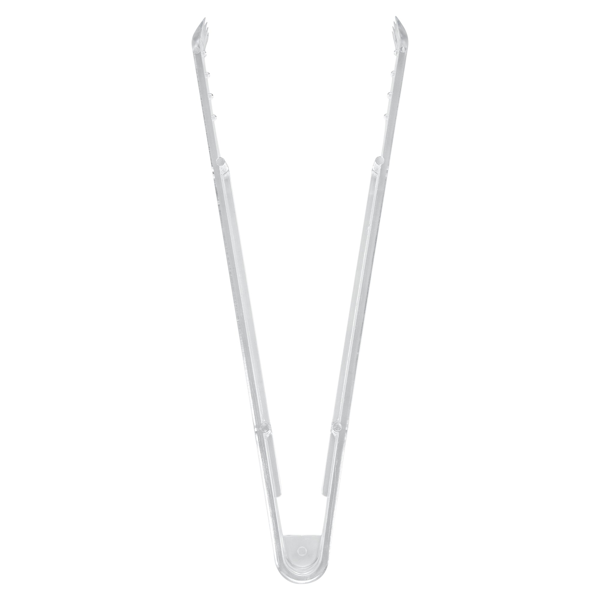 Cater Tek Clear Plastic Tongs - Serrated, Heavy Duty - 9" - 100 count box