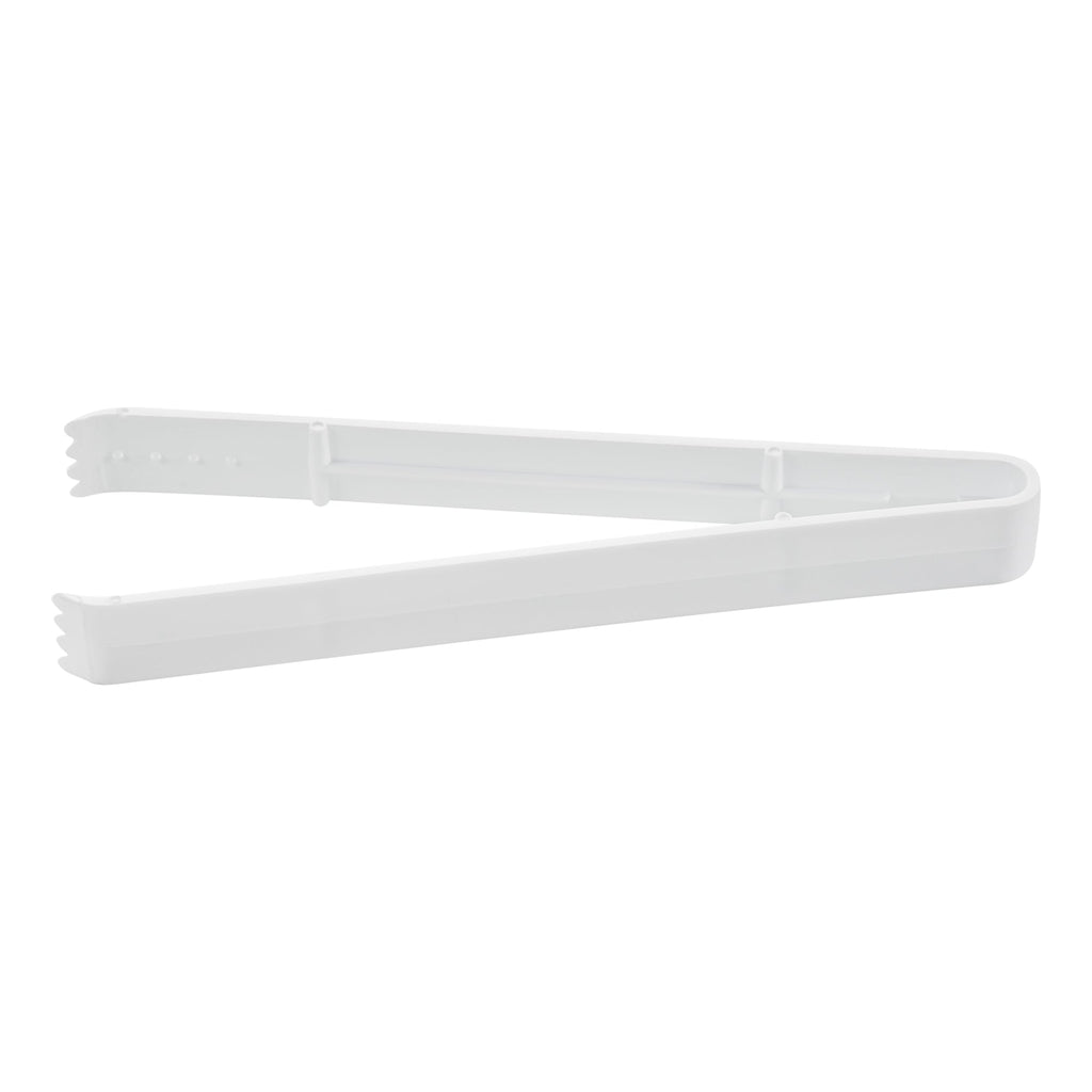Cater Tek White Plastic Tongs - Serrated, Heavy Duty - 9" - 100 count box