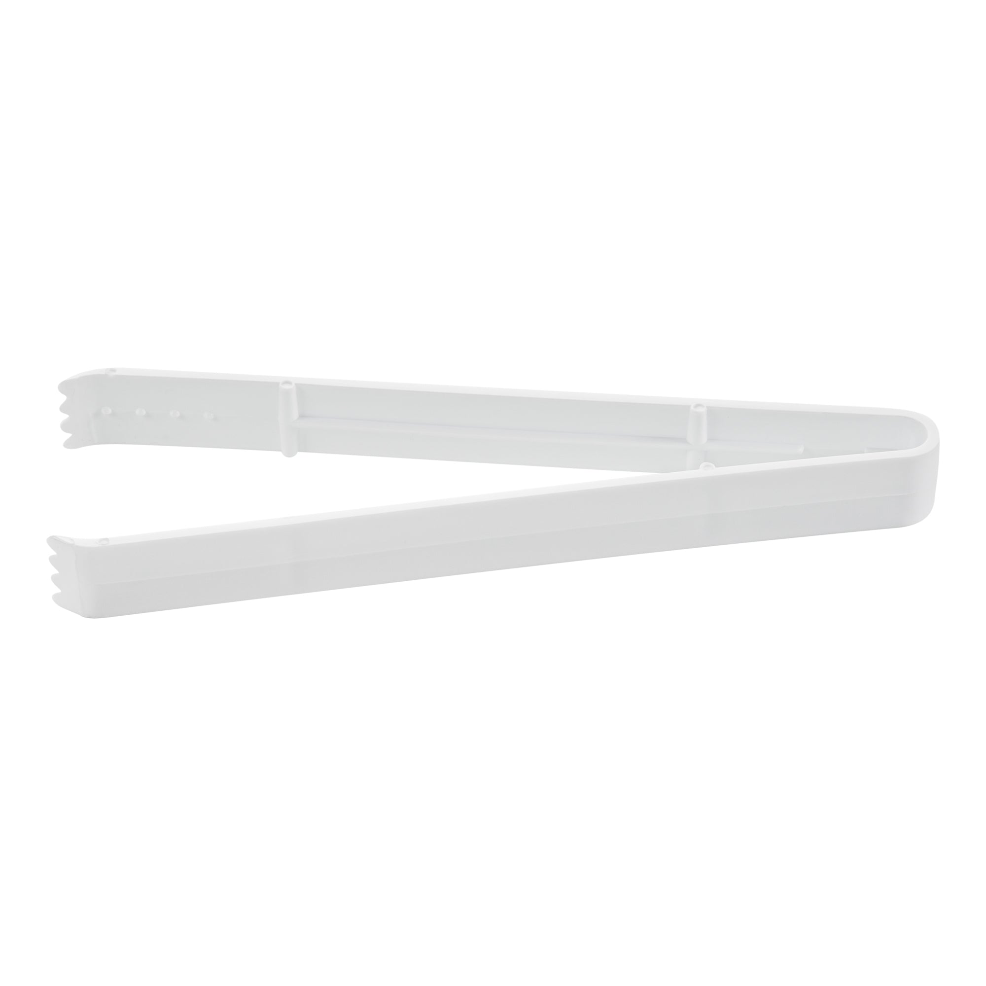Cater Tek White Plastic Tongs - Serrated, Heavy Duty - 9" - 100 count box